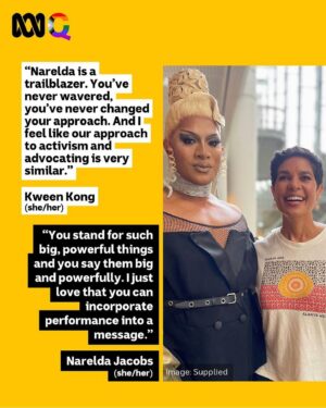 Narelda Jacobs Instagram - During a week of grief and heartbreak, this podcast shone some light through the darkness.

I’ve loved @kweenkongofficial since I watched her on @rupaulsdragrace but after this chat with @frankellyabc for Yours Queerly I’m head over heels in love.

I hope it fills your heart as it did mine.

🎙️ Yours Queerly @abclisten or where ever you get your podcasts.