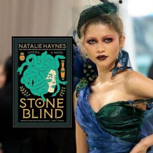 Natalie Haynes Instagram - Zendaya as Stone Blind, YES 🐍🔷👁️👁️
Absolutely love this, thank you Cecily @pghgoodreads for your Books by Looks Met Gala post!