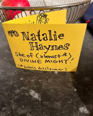 Natalie Haynes Instagram - Thank you to Caroline for the gorgeous flowers, and to Janet for the beautiful orchid! I don’t think I have ever left the radio theatre looking so glamorous. My mum has told me how to keep the orchid alive (don’t overwater it, is the main thing, although knocking it over is also bad)