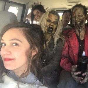 Natalie Jongjaroenlarp Instagram - I want to thank @graciegillam and @natjohnzang for being a #joy and a #privilege to #work alongside here’s my #attempt at a #smile while #extending my #full #arms #length to #snap #none #other than 1 #selfie 😬 #tune in #tonight for a #new #episode of #znation on @syfy at 9p PST #fearless #sarge #sacrifice you are #missed #newmerica #utopia or #dystopia #all #will #be #revealed in #time