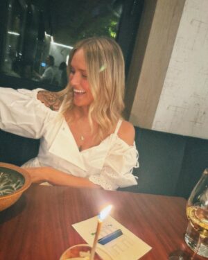 Natalie McQueen Instagram - I am truly blown away by my birthday experience at @onewhitestreet tonight. Not only by the incredible food (seriously, one of the best meals I have had for a long long time) but also by the kindness and care of @austininnyc and his entire staff. It is not everyday you leave a birthday meal with an entire cake they made for you (thank you Austin and @sonofgray328) or unable to fault a single dish. Run don’t walk to One White Street. We will be back. I am the luckiest and most grateful. Thank you 🖤