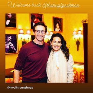 Natalie Mendoza Instagram - Life just keeps getting better when we allow it and show up with our whole heart. Thank you brother @thehughjackman for your kindness and support for Broadway. Can’t wait to see you @musicmanbway with @suttonlenore 🤍🙏🏽 #meditators #TM @moulinrougebway