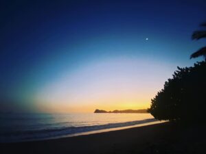 Natalie Mendoza Instagram - Garza sunsets … Costa Rica #island-girl 🏝️ #medicinewoman #crescent-moon #healing #wholeness #costarica🇨🇷 🏄‍♀️ #surfsup #mama #plantmedicinehealing 🪶 #shamanism 🍃