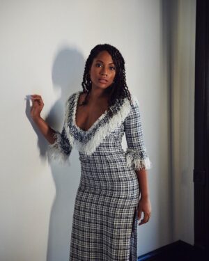 Natalie Paul Instagram - future history 🖤 📸@jaibirdn 👗 by @pspamelashepard 💄 by @tish_ferguson 👩🏽‍🦱 Twists by @ancestralstrands