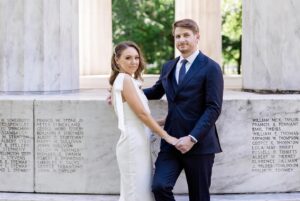 Natasha Bertrand Instagram - Married @bryancoxwell last weekend and had the best party with our family & chosen family at @bigbearcafe 🥰 

Our wedding truly would not have been as special without our supremely talented officiant and friend @dan_the_steele_man, who DEFINITELY DID NOT make me and Bryan cry at the altar with the most thoughtful and hilarious speech — Dan we love you!

thank you to the wonderful @dcbridal for the glam, @libertybakingco for our amazing cake, and @sound.originals for the photos! 🤍