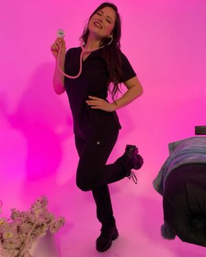 Natasha Slayton Instagram - Whew the last few weeks have been such a whirlwind! ✨✨✨ First day of clinicals was a success! 🙌 I still cannot believe I’m wearing scrubs or how fast the first year of school has FLOWN by, but I am so proud of myself for pushing through, working my booty off to maintain those straight A’s and continuing to pursue my other goals and dreams at the same time. 🙏💓
Lots of other things in the works that I can’t wait to share (hence the reason I’m on a set in these photos and had to change my scrubs from there), but for now enjoy these pics of me being completely over the top to document what I could have never foreseen for myself but am so grateful found it’s way to me. 

Cliffnote : 
For those of you who don’t know, I’m in school for Ayurvedic Medicine - which is the oldest recorded medicinal system in history as well as the foundation on which all modern medicine is based!  It is also a spiritual system, as Ayurveda does not separate the mind, body and spirit.  When I started, I had no idea the depth or detail to which Ayurveda goes…but this journey has been nothing short of mind-blowing, and I can’t wait to share more in the future.