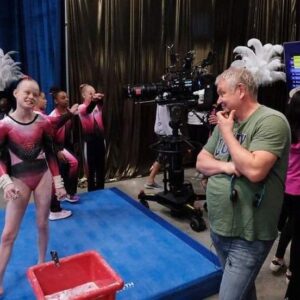 Natasha Zaborski Instagram - BTS while filming #myperfectlanding the Hillside!  This was with the creator of #myperfectlanding and the #nextstep @frankvankeeken !  I think he was telling me to do my bar routine for the 5th time with a smile! 😊🤸‍♀️
• 
•
•
#myperfectlanding #netflix #netflixandchill #behindthescenes #frankvankeenen #gymnastics #flip #tumble #fun #spillthetea #drama #summer #friends