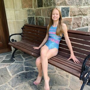 Natasha Zaborski Instagram - Love this Aloha Baby Blue leo from @higo_apparel !  Such amazing quality! 🤸‍♀️
•
•
•
#gymnastics #myperfectlanding #gymsuit #leotard #natashazaborski #higoapparel #summer