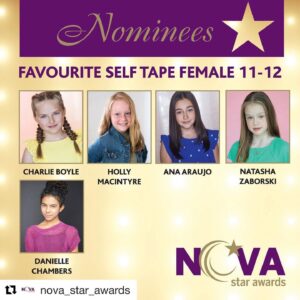 Natasha Zaborski Instagram - #Repost @nova_star_awards with @get_repost
・・・
Meet the nominees in Favourite Self Tape Female 11-12! Congratulations! #novastarawards2020 #natashazaborski