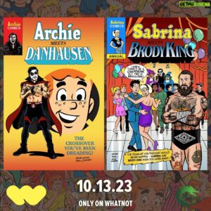 Nathan Blauvelt Instagram - COMING TO WHATNOT 10/13/23

Archie meets @danhausenad and @brodyxking!!

Two new covers featuring your favorite AEW stars both homages to the classic Archie Meets The Punisher comic, with artwork by Archie artist @billgalvanartwork.

Scoop both live on @whatnot Friday October 13th from Brody King & Danhausen!!

Exclusive variant cover from @whatnotcomics & @mellow_fellow_trading.

#archiecomics
#igcomicfamily
#brodyking
#danhausen
#aew
#comicbookart
#comicsforsale