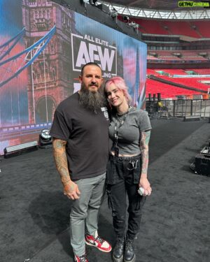 Nathan Blauvelt Instagram - There would be no Wembley for me if it wasn’t for @likecharity . My best friend, my guiding light, my partner in all things, and my wife. You absolutely kicked ass for 3 days behind the scenes to make sure everyone’s  dream scenario came true. Thank you for always having my back and being the angel on my shoulder. 360 more days until we do it again . #aewallin