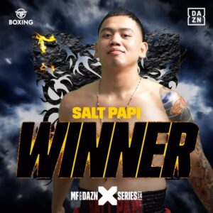 Nathaniel Bustamante Instagram - HEEEE’SSS BACKKKK!!! 🧂🧨 

@theofficialsaltpapi beats Amadeusz Ferrari who couldn’t continue after three all-out rounds 👏

#XSeries14 | @mf_daznxseries | @drinkprime | @kickstreaming