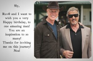 Neal McDonough Instagram - Having a blast with you on the Tulsa King set. Thanks for inviting me on this journey. It’s only just begun. 
Happy bithday to one of the best. 
Hope it was everything you wished for pal!