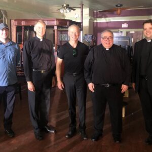 Neal McDonough Instagram - It was such an honor to have Bishop Michael and his Team from St Patrick’s Fort Worth to came down and Bless our film REDSTONE today! All Ruve’s idea of course! ThankYou my Love! You are my greatest Blessing from God!  #catholic #christian #love