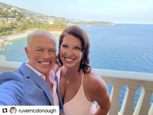 Neal McDonough Instagram - Revisiting Monte Carlo after our first trip here 20 years ago, … still the most magical place to be with the most amazing person! 💙🇫🇷 My bride, my best friend Ruvé.