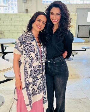 Necar Zadegan Instagram - Meet Evelyn Foley, District Attorney, on @mayorofkingstown played by the multi-talented & vivacious @necarzadegan We got to snap some moments of fun during EPK interviews for @paramountplus #gorgeous #interviews #artists #talks