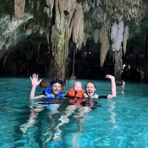 Ned Fulmer Instagram - Snorkeling in these underground caves called “cenotes” in Mexico. Have you ever been? It’s so cool! Like something out of a movie. Finn loved floating around and saying “whoa” at the ceiling.