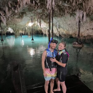 Ned Fulmer Instagram - Snorkeling in these underground caves called “cenotes” in Mexico. Have you ever been? It’s so cool! Like something out of a movie. Finn loved floating around and saying “whoa” at the ceiling.