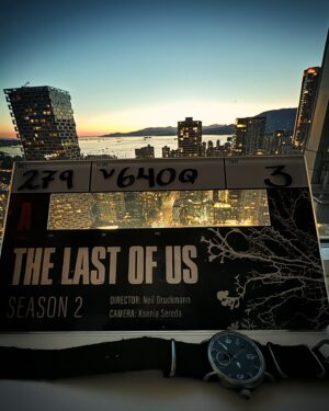 Neil Druckmann Instagram - My time in Vancouver has come to an end. I’ve had a wonderful time collaborating with some incredibly talented and kind cast and crew. Can’t wait for y’all to see what we’re cooking!

And thanks to production for the best parting gift ever. Easily my favorite watch in my collection!