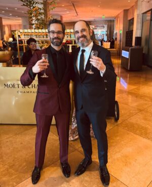 Neil Druckmann Instagram - The Golden Globes was hands down the most fun I’ve had losing. Got to chat and laugh with some lovely people AND resisted the intense urge to ask Harrison Ford for a selfie. In the end, isn’t that what winning is all about?

(The answer is no… congrats to all the winners! 😘)

And shoutout to my amazing stylist @mikeystyles who made me go outside my comfort zone with this stylish tux by @paisleyandgray!