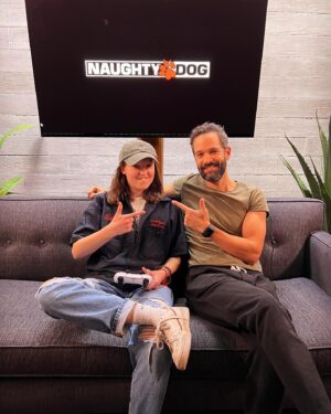 Neil Druckmann Instagram - Honorary Naughty Dog, @bellaramsey, learning the ropes of game development.