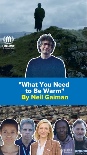 Neil Gaiman Instagram - With a little help from our friends @BenStiller, Cate Blanchett, @MaryMaker_43, @GuguMbathaRaw and @DavidMorrissey, this is a glimpse into a new book from Neil Gaiman, out now.

#WhatYouNeedToBeWarm is a poem about safety, welcome and warmth. It was written by @NeilHimself to support refugees facing bitter cold throughout winter, with beautiful new illustrations that breathe even more life onto the page.

Order yours now at the link in our bios! @bloomsburychildrens @bloomsburypublishing
