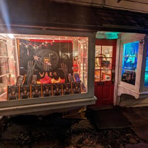 Neil Gaiman Instagram - I popped into The Golden Notebook, my local bookshop, to sign a thousand books or thereabouts. On the way out I saw this, their Holiday window, highlighting What You Need To Be Warm. It warmed my heart. (It's a picture book of a poem, and all the proceeds go to helping keep Refugees warm...)