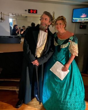 Neil Gaiman Instagram - Today was one for the books (and I get to do it again tomorrow)! I made this beard for @neilhimself to be able to achieve his Charles dickens cosplay dreams, and I’m so very pleased with how everything turned out. I also got to get @mollyoldfieldwrites all gussied up! Beyond grateful for this opportunity. 🥹💖🙏🏻✨