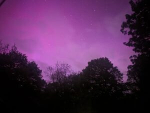 Neil Gaiman Instagram - You don't expect to see the skies empurpled and shifting over Woodstock NY in the summer.  Thank you Solar Flare.
