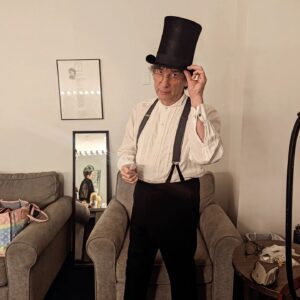 Neil Gaiman Instagram - Attend the tale of Sweeney Gaiman... About to get my beard on. @loryn_pretorius is making me look Dickens. Next photo will be the finished article.