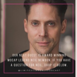 Neil Newbon Instagram - Guys, this Friday we are interviewing multi award winning, BAFTA nominated, mocap legend @neilnewbon for a forthcoming episode 🎉🎉

Neil is one of the stars of Resident Evil, Baldurs Gate, Final Fantasy; he runs his own Performance Captured Academy; has starred in numerous TV shows, including Hollyoaks; is a full @bafta member; is a performance consultant/action director for games.

We’re thrilled to chat with Neil. If you have any questions for him then drop them here or send us a DM. You’ve got until 11am on Friday 14th June to get them in. We’re aiming to ask him as many as we can. 

#neilnewbon #bafta #baldursgate3 #residentevil #mocap #astarion #astarionbaldursgate3 #limitedtimeonlypodcast #comedy #chats #interviews #susieandesther #estherandsusie #radio4