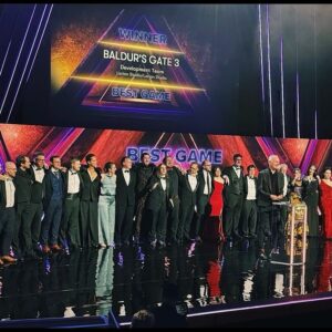 Neil Newbon Instagram - What an adventure this has been x huge congratulations to all my family @larianstudios for our incredible journey and the wins for best narrative , EE choice , music ( love u @instaborislav ) , and of course best supporting for @wincottandrew an amazing achievement and Baldursgate 3 now has the GoTy from all the major awards ! A historical first I believe ( might be wrong don’t sue me haha) thank you all for your love and support - thanks to Swen and all for making me a part of this story and here’s to the future x congrats to all the other nominees and winners x #baftanominated #games #dnd thank you to @dndwizards as well for all their amazing support and to @pitstopproductions and the directors and writers as well as all the wonderful fantastic cast x lastly to #michaeldouse and the team incredible job promoting the game x love to you all - this role has been a gift , I will never forget it x jacket @alexandermcqueen skirt @anndemeulemeester_official makeup @roseannavelin