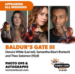 Neil Newbon Instagram - Beyond excited for a potential once in a career meet up! It’s a #dnd weekend the full companion cast of @larianstudios #baldursgate3 will be attending including the incredibly talented and other stalwart hero @matthewmercervo who plays #minsc with his fabulous cast and family of the legendary @critical_role ! We can’t wait to talk about the experience and this one of the most successful CRPGs based on @dndwizards world famous Roleplay game that took the world of imagination and fantasy and made it a global phenomenon! A real honour and privilege to be amongst such talented gorgeous humans and thank you to the millions of people who support and love the worlds created ! Thank you @mcmcomiccon for your generosity and support - what an adventure this is going to be- check out their Instagram page for tickets which are selling out. Live signings , panels and more await ! Gather your party and venture forth darlings ! #astarion #gale #minsc #narrator #shadowheart #laezel #wyll #jahiera #minthara #karlach #halsin