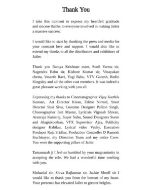 Nelson Dilipkumar Instagram - #jailerhistoricsuccess ❤️🙏
#jailer #thankyou
#superstarrajinikanth 
@rajinikanth sir @anirudhofficial @sunpictures