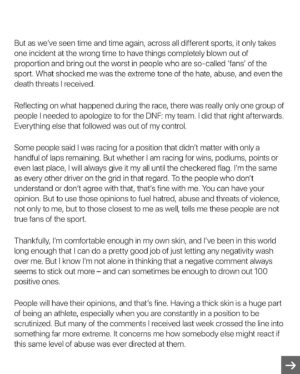 Nicholas Latifi Instagram - A message from me after the events of Abu Dhabi