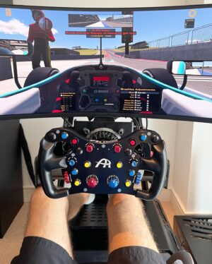 Nicholas Latifi Instagram - My home simulator just got a big upgrade!😬⚙️🔧 Huge thank you to @mysim.ca @simucube @ascher.racing @kwautomotivegmbh 

#mysim #simucube #simucube2 
#ascherracing #F64-USBV3 #formulawheel #simracinghardware #simracing