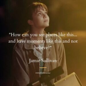 Nicholas Sparks Instagram - Happy #NationalJamieDay to all the Jamie’s out there! 

What’s your favorite #JamieSullivan scene in #AWalkToRemember?