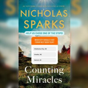 Nicholas Sparks Instagram - Want to help us choose one of the stops for my upcoming #CountingMiracles book tour? Vote now on my story!