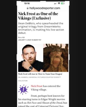 Nick Frost Instagram - Finally I can tell you all…I’M GOING TO BE IN HOW TO TRAIN YOUR DRAGON PLAYING GOBBER!!! I’m absolutely thrilled!!!