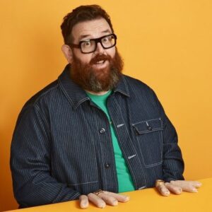 Nick Frost Instagram - There’s a nice article in the Sunday Times today about the book! Thanks Hadley for being gentle with me. 😍🥺
Fun pic by Jay Brooks too! 
#asliceoffriedgold