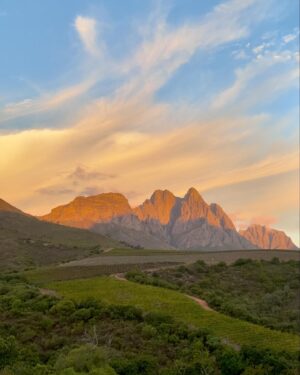 Nick Slater Instagram - If you’re planning a trip to Cape Town (which is absolutely my new favourite city) spending a few nights in Stellenbosch is essential.

It’s only 45 minutes down the road and you’ll be greeted with dramatic landscapes, mountains and stunning wineries.

We stayed in a converted container plonked on the back of a winery. There was a pool for cold plunges in the morning and a braai for steaks at night.

A very special few days celebrating @dmckay89 & @chris_whitters