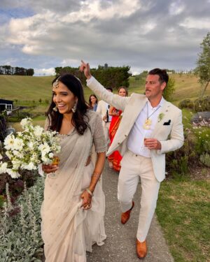 Nick Slater Instagram - Kia Ora / Namaste. Flying high on love after Jaz and Sabs Waiheke Wedding. I’m beyond happy for you both ❤️