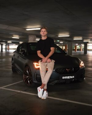Nick Slater Instagram - The gym carpark was empty during the week and I couldn’t resist the lighting ⚡️ 

I’ve loved cars for as long as I remember and still pinching myself that I get to work with CUPRA. If you’re not familiar, CUPRA is Volkswagen’s sexy Spanish cousin who are new to Australia and on a mission to make stylish, performance-focused cars.

Why I love the CUPRA Leon VZx:

• With the matte paint and styling it’s probably the closest thing I’ll drive to a Batmobile
• It’s zippy! 221kw of power is on-tap with a sensational DSG gearbox
•Inside and out, they’ve put so much love into the details (see wing mirror projectors in the last frame)
•Feels very safe with huge Brembo brakes, adaptive cruise and lane centring
•Dropping it into CUPRA mode, with the windows down, through a tunnel is 🤌🏽

If you’re in the market for a new car, I genuinely recommend taking a CUPRA for a test-drive. They’re excellent cars at a great price and, more importantly, they’ll put a big smile on your face.

#CUPRA #CUPRALeon #leonvzx  #sponsored @cupra_aus