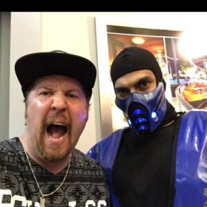 Nick Swardson Instagram - #TBT Comic Con Chicago and a freaked out meeting my favorite Mortal Kombat character Sub Zero. Legit lost my shit 😂 promoting a movie called Hell and Back. Peep it.