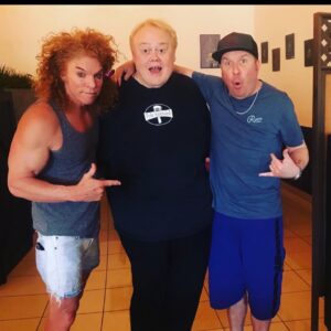 Nick Swardson Instagram - #TBT to two of my favorite people all time. @carrottoplive and the late and great MN legend Louie Anderson. My second angel. Miss you always. Go Wolves. ❤️