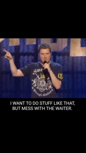 Nick Swardson Instagram - Messing with the waiter. @realnickswardson 

 There’s only a few tickets left for #nickswardson next weekend.  Get yours before they’re gone 💨