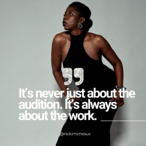 Nicki Micheaux Instagram - ✨ It's never just about the audition, it's always about the work!  Whether you're getting ready to step into the spotlight or perfecting your craft behind the scenes, the journey of creating artistry is where the magic happens. ⁠
⁠
#NickiMicheaux  #CreatingArtistry #PassionForArt #ArtisticJourney #Audition #HardWork #StudioPhotos #Photography #Craft