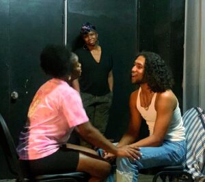 Nicki Micheaux Instagram - I think my face says it all in this shot! #FBF to our rehearsal days for the #SummerofViolenceFilm, the chemistry between these two is unmatched! You'll want to see this unfold on the BIG Screen! @kaseyinez @jahkingguillory 🤎⁠
⁠
Click the link in our bio to Become an Insider
⁠
#supportindiefilm #indiefilm #blackfilm #femaledirector #community #kickstartercampaign #kickstarterproject #donate⁠
#oncamera #setlife #bts #chemistry ⁠
⁠
⁠
⁠