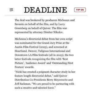 Nicki Micheaux Instagram - Thrilled to be able to share this film about an idealistic poet with audiences! #findyourvoice ⁠
⁠
✅️ Sign up for our Pre-Sale list NOW. Click the link in bio! ⬆️⁠
🌐 https://bit.ly/SignUpSummer⁠
⁠
@quiverdistribution @summerofviolencefilm ⁠
⁠
Special thanks to @deadline for breaking this news!⁠
⁠
Shout out to all the festivals that showed so much love for our film! We couldn't have gotten here without you.⁠
⁠
@thedenverfilm @tallgrassfilm @austinfilmfest @dtlafilmfest @paffnow @americanblackfilmfestival @heartlandfilm @blackharvestfilmfestival @essencefest @festivalformula⁠
⁠
⁠
#films #movie #filmmaker #director #indiefilm #hollywood⁠
#writingcommunity #amwriting #poetry #poetrycommunity