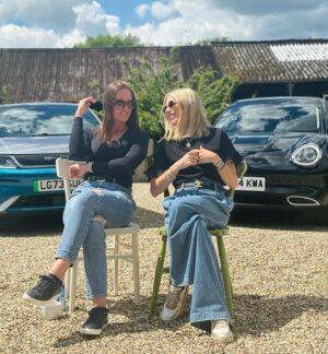 Nicki Shields Instagram - Double trouble👯‍♀️… We promise at least 5% of the day was spent working!.. and in that time @nicola_hume and I filmed a lovely little review of these two relatively new kids on the block .. coming in from China… the BYD Dolphin and the Ora 03. Review coming soon on @electrifyingcom. Thanks to @projectgreenproductions for putting up with us 🙌🏼

#byddolphin #Ora03 #chinese #electric #carreview @byd.uk @gwm_ora_uk